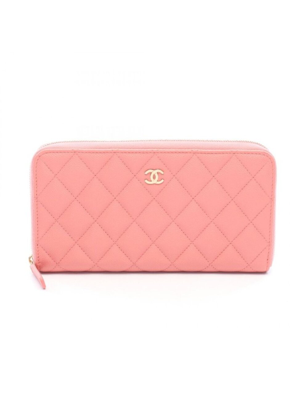 Chanel Round Wallet Quilted Pink Caviar Leather